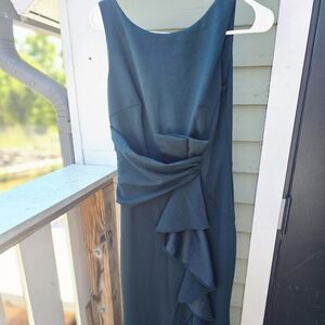 Elegant Teal Ruffle Dress